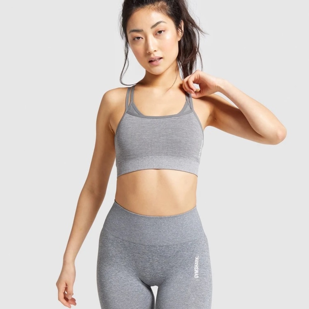 Gymshark Adapt Seamless Grey Strappy Sports Bra